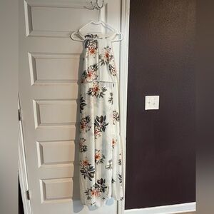 Long white and floral dress